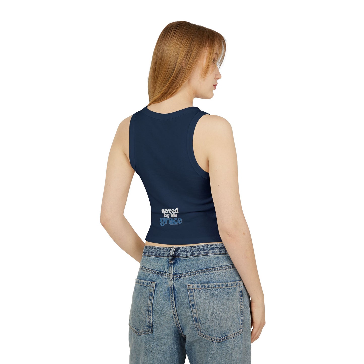 Saved by Grace Micro Rib Racer Tank Top