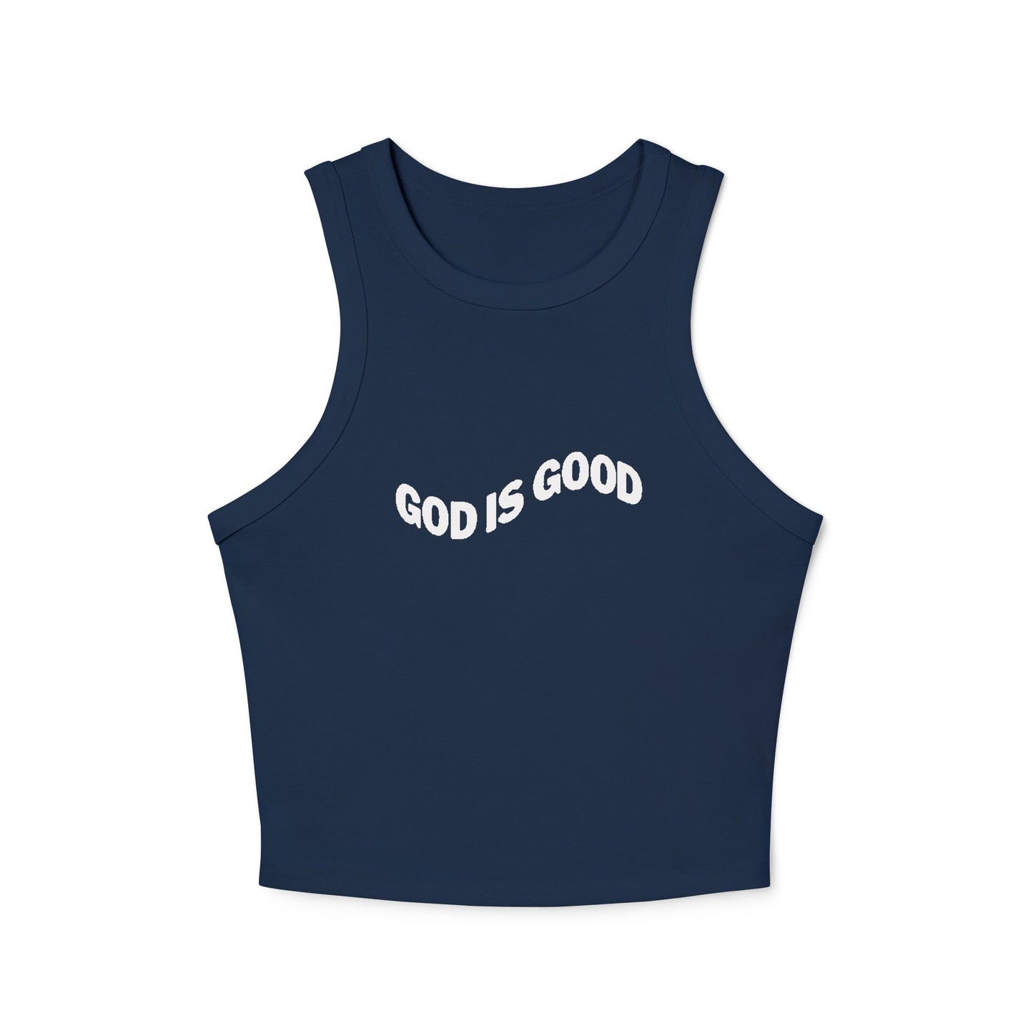 God is Good Micro Rib Racer Tank Top