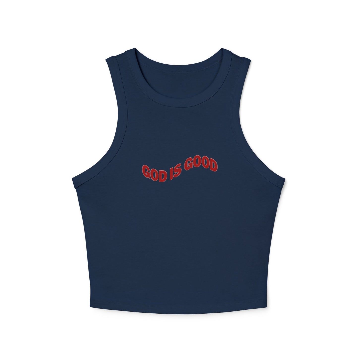 God is Good Micro Rib Racer Tank Top