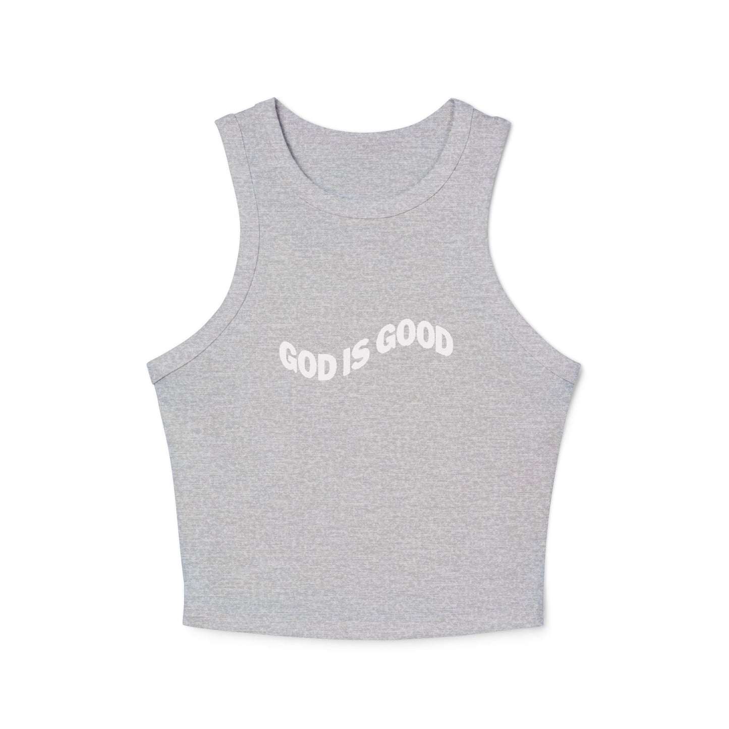 God is Good Micro Rib Racer Tank Top