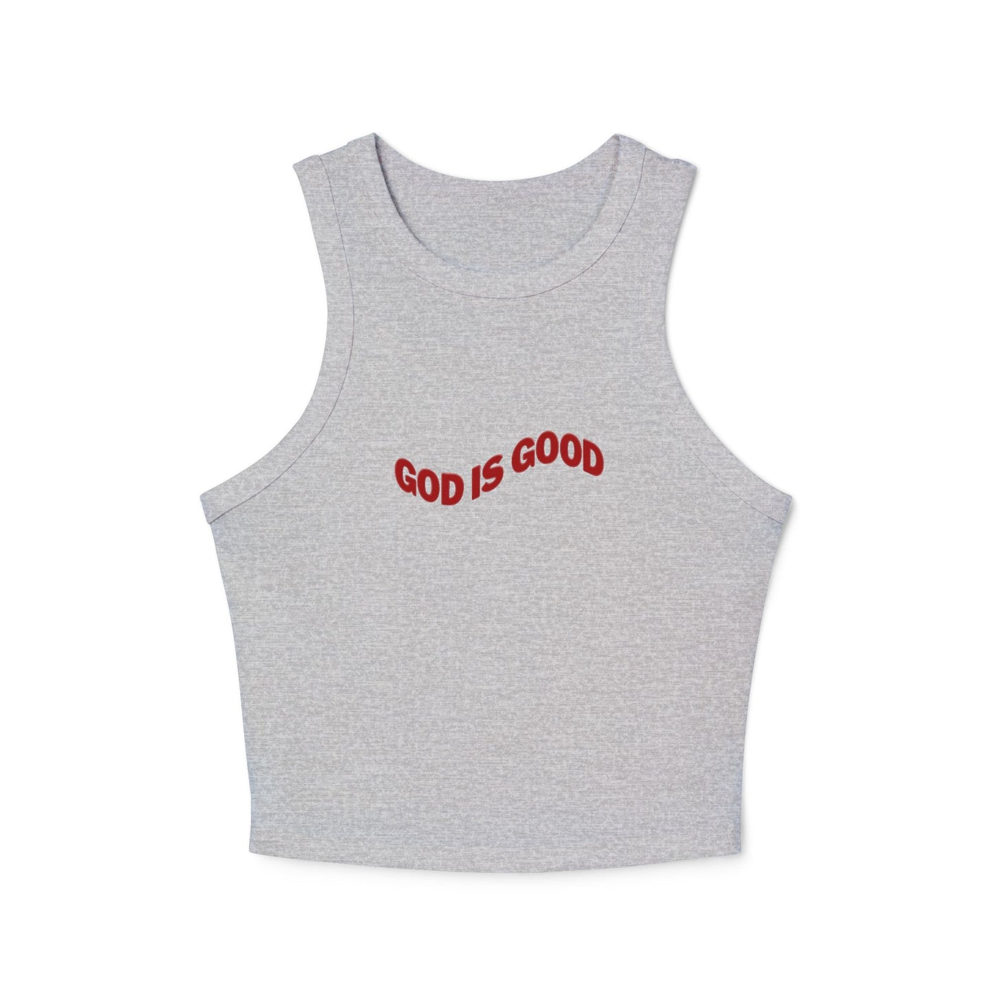 God is Good Micro Rib Racer Tank Top